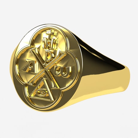 Chimo Rings Chi Rho Signet Ring in Solid Gold