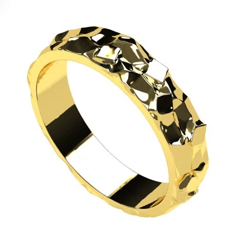 24k Gold Nugget Ring for Men