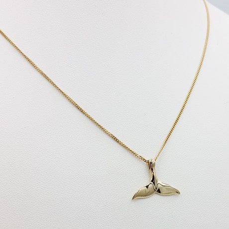 Whale Tail Gold Plated Pendant With Chain – TAF – The Animal Fund