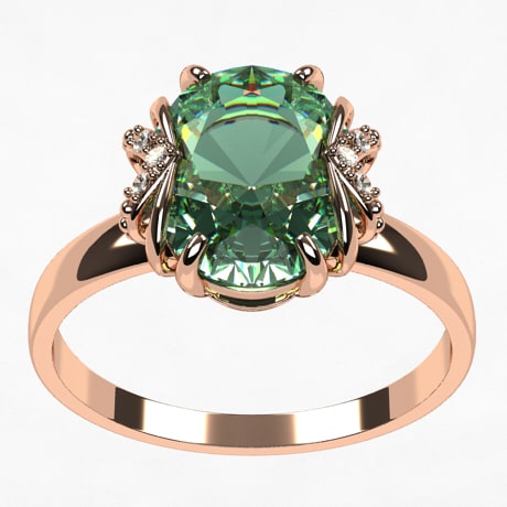18K Green Gold Diamond Engagement Ring – hannahlongjewelry