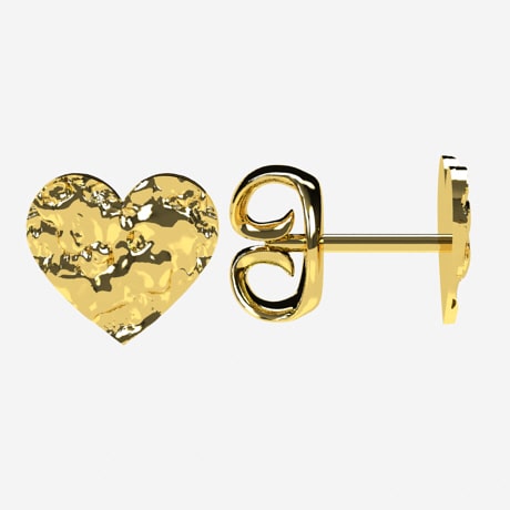 Heart Shape Nugget Earrings in 18k gold - Main Image