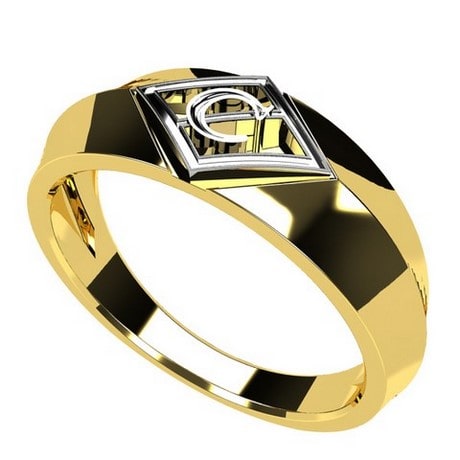 18K Yellow Gold Men's Diamond Ring 0.51ct 013603