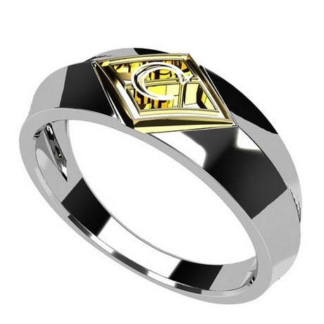 Men's Initial Ring - Main Image