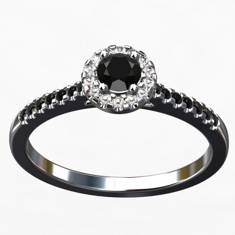 Platinum Black Diamond Engagement Ring