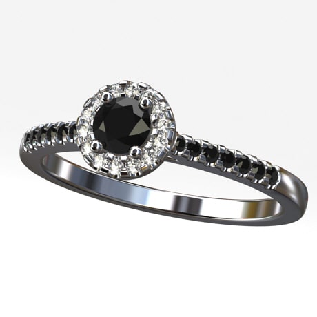 Black diamond platinum ring Clearance