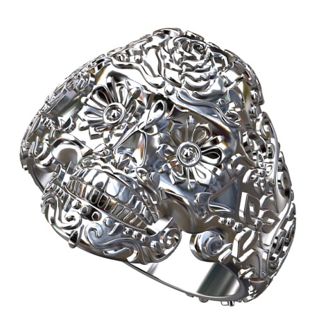 Platinum skull ring