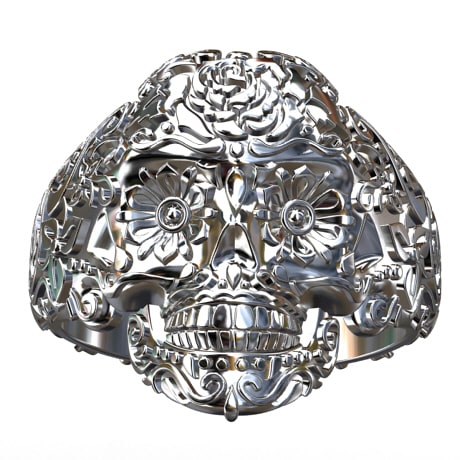 Platinum skull ring