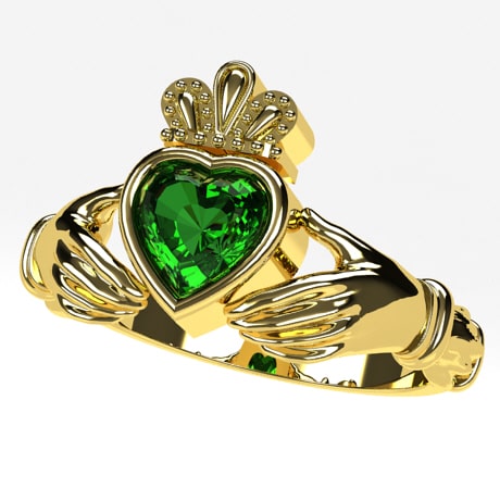 Ring M23-E with real Emerald - rhodium-plated silver jewellery for woman