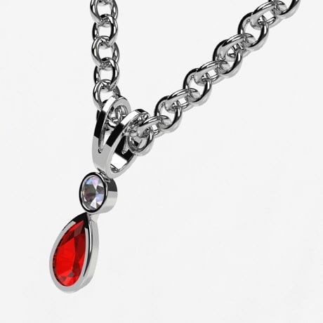 Buy Red Ruby Mini Necklace With Chain Online