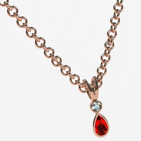 Garnet & Diamond Pendant Necklace – Fancy Flea Antiques