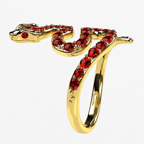 Ruby Snake Ring Ruby Snake Ring in 18k Gold