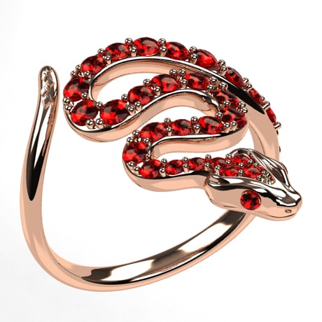 Ruby Snake Ring Ruby Snake Ring in 18k Gold