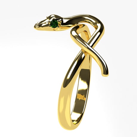 Gold snake ring R299. Northern India.