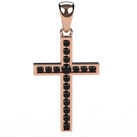 Lana Man Dipped Black Diamond Cross Necklace