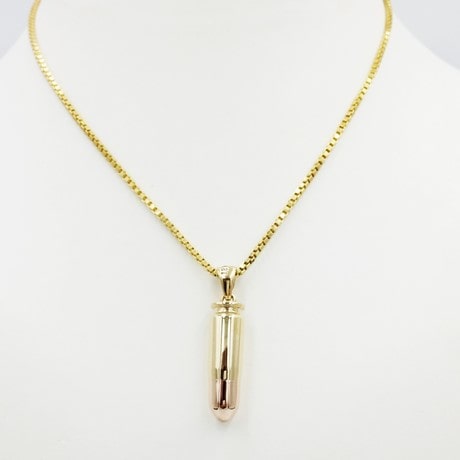 14k Bullet Chain in 14k Yellow Gold Necklace Hollow for Men Women