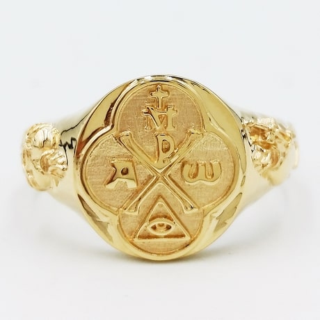 Chimo Rings Chi Rho Signet Ring in Solid Gold