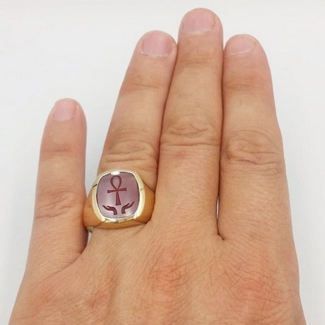 Custom Carnelian Intaglio Ring