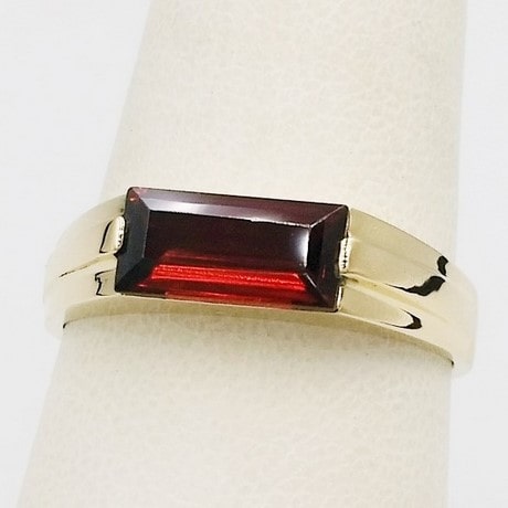 925 Oxidised Silver Ring for Men | Rectangular Red Stone | Bold Look