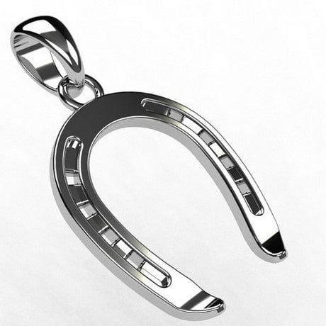 Gold Horseshoe Pendant Necklace