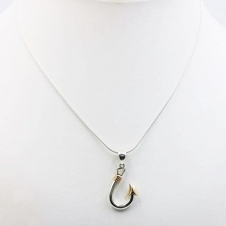 CENWA Fish Hook Necklace Fishing Hook Pendant Jewelry Fishing Gift Necklace  Fish Hook Gift for Couple : : Fashion