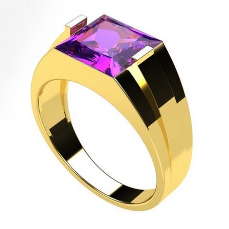 Buy quality 916 gold blue stone ring for men in Patan