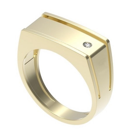 18K Yellow Gold Shield Cut Diamond Pinky Ring – Nina Runsdorf