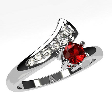 Unique 2 Carat Oval cut Ruby and Diamond Engagement Ring in 14k White Gold affordable  ruby & diamond engagement ring - Walmart.com