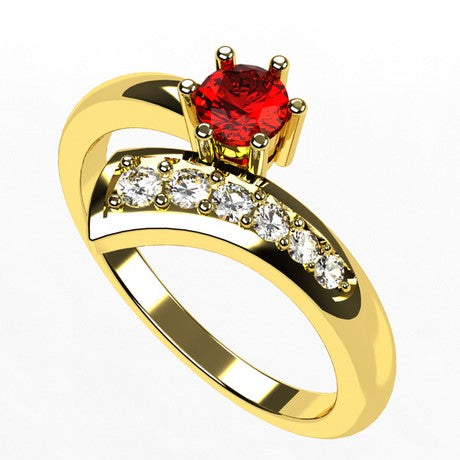24k Gold Ruby Ring