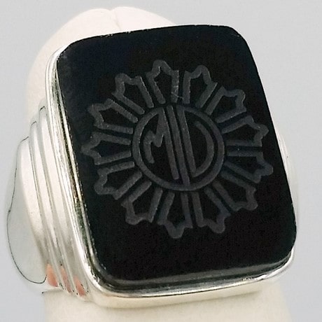 Onyx intaglio ring