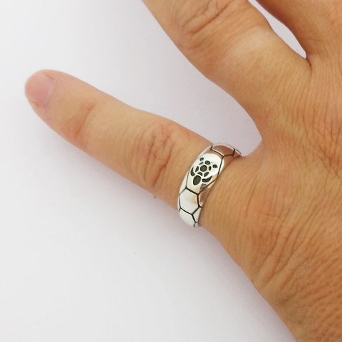 silver turtle ring