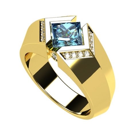 Blue Topaz Three Stone Ring in 10K White Gold | Zales