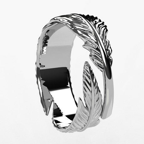Feather ring in 18-karats gold